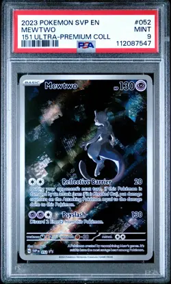 2023 POKEMON SVP EN-SV BLACK STAR PROMO 151 ULTRA-PREM COLL #052 MEWTWO PSA 9 - Image 1