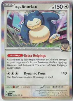 Hop's Snorlax 117/159 Rare Journey Together Pokemon Holo Near Mint - Image 1
