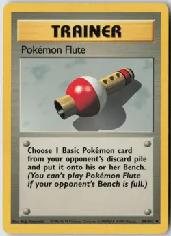Pokemon Flute 86/102 Uncommon Base Set Unlimited Pokemon Moderately Played - Image 1