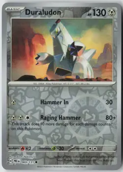 Duraludon 069/131 Common Prismatic Evolutions Pokemon Reverse Holo Near Mint - Image 1