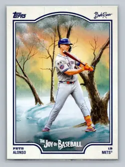 Pete Alonso 2025 Topps x Bob Ross: The Joy of Baseball #20-SP METS - Image 1