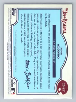 Pete Alonso 2025 Topps x Bob Ross: The Joy of Baseball #20-SP METS - Image 2