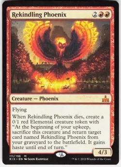 Rekindling Phoenix 111 Mythic Rivals of Ixalan Magic: The Gathering LP - Image 1