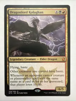 Dragonlord Kolaghan DTK 218 Mythic Dragons of Tarkir Magic: The Gathering NM - Image 1