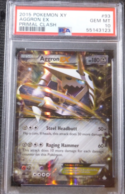 2015 POKEMON XY PRIMAL CLASH AGGRON EX 93/160 PSA 10 GEM MINT - Image 1
