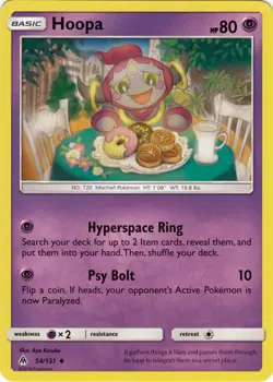 x4 Hoopa - 54/131 - Uncommon Pokemon SM6 Forbidden Light M/NM - Image 1