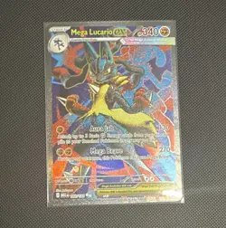 Mega Lucario EX 160/132 Me01 Mega Evolution Full Art Ultra Rare Holo English - Image 1