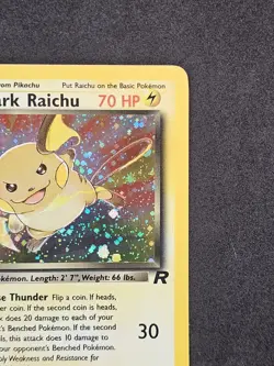 Pokemon Dark Raichu Holo Card Team Rocket Secret Rare 83/82 LP SWIRL - Image 2