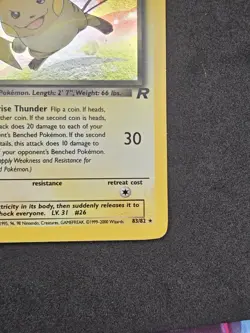 Pokemon Dark Raichu Holo Card Team Rocket Secret Rare 83/82 LP SWIRL - Image 3