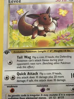 WotC Eevee 51/64 Jungle 1st edition Regular Common 50 HP English Himeno - Image 4