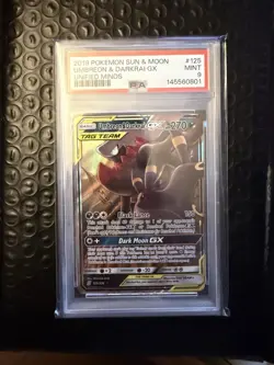 2019 Pokemon Umbreon & Darkrai GX #125/236 Unified Minds TAG TEAM PSA 9 MINT - Image 1