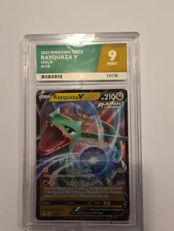 ACE 9 MINT Pokemon Rayquaza V 110/203 Evolving Skies Holo ENGLISH - Image 1