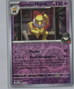Team Rocket's Hypno 080/182 Uncommon Destined Rivals Pokemon Reverse Holo NM - Image 1