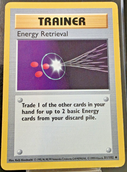 Energy Retrieval 81/102 Base Set SHADOWLESS NM/LP Pokemon TCG - Image 1