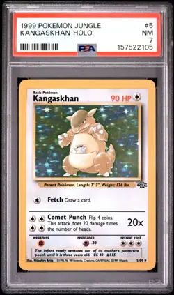 1999 POKEMON JUNGLE #5 KANGASKHAN-HOLO PSA 7 - Image 1