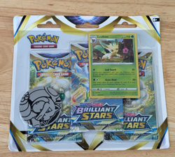 Brilliant Stars 3 Pack Blister Leafeon Promo Pokemon TCG Sword & Shield - Image 1
