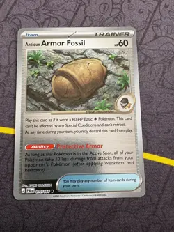 Antique Armor Fossil 072/084 Common RH ME05 Pitch Black Pokemon Mint - Image 1