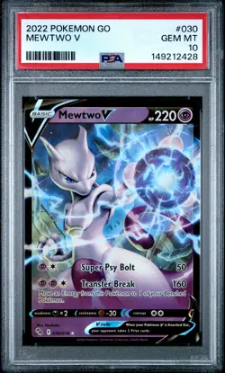 2022 POKEMON GO #030 MEWTWO V PSA 10 - Image 1
