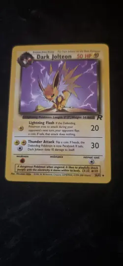 Dark Jolteon 38/82 Uncommon Team Rocket MP Pokemon Card - Image 2