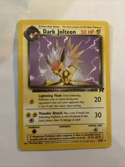 Pokemon Dark Jolteon Uncommon Card Team Rocket Series 38/82 WOTC LP Vintage TCG - Image 1