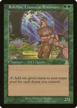 MTG Magic - (R) Urza's Destiny - Rofellos, Llanowar Emissary - LP - Image 1