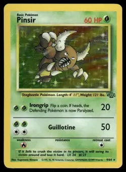 Pokemon Cards Pinsir 9/64 Unlimited Holo Jungle WOTC Rare LP *2 - Image 1