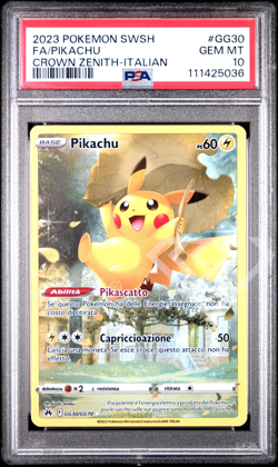Pokemon Card Pikachu GG30/GG70 Crown Zenith - PSA 10 Italian - Image 1