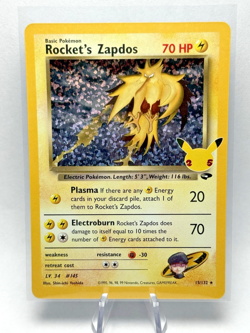 Rocket's Zapdos 15/132 Celebrations NM Holo Foil Rare Pokemon Card - Image 1