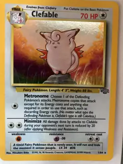 Clefable 1/64 Holo Rare Jungle Set Pokemon Card 1999 Excellent - Image 1