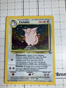 Pokemon TCG Clefable Holo Rare Card 1/64 Jungle LP Condition WOTC 1999 - Image 5