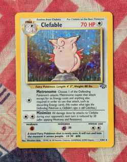 Rare Clefable 1 / 64 Jungle Unlimited Holo Pokemon TCG Card NM - Image 1