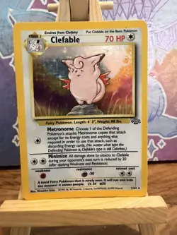 Pokemon Card Clefable 1/64 Jungle Set Holo Rare WOTC Played - Image 1