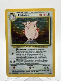 Clefable 1/64 Holo Jungle Pokemon Card TCG Vintage Wotc English Rare MP - Image 1