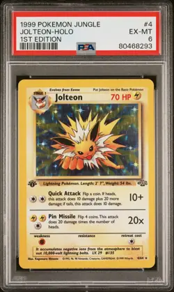 Pokemon Jungle Jolteon #4 1st Edition Holo PSA 6 - Image 1