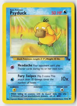 Pokemon Psyduck - 53/62 - Common Fossil Unlimited MP - Image 1