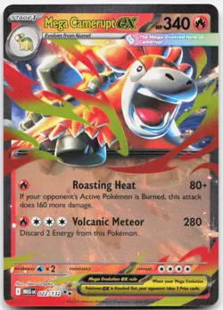 Mega Camerupt ex 022/132 Double Rare Mega Evolution Pokemon Holo Near Mint - Image 1