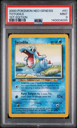 2000 POKEMON NEO GENESIS 1ST EDITION #81 TOTODILE PSA 9 - Image 1