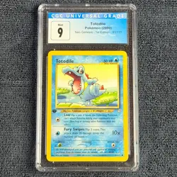 Pokemon Totodile 1st Edition 81/111 CGC 9 Mint Blue Label 2000 Neo Genesis TCG - Image 1