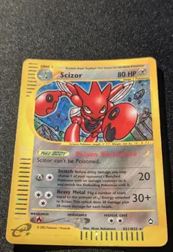 Pokemon AQUAPOLIS - #H21/H32 Scizor - Holo - ENG - Heavily Played - Image 4