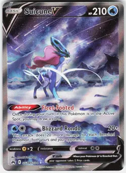 Pokemon Suicune V GG38/GG70 Holo V Rare Crown Zenith Galarian Gallery Pokemon NM - Image 1