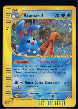 Pokemon AQUAPOLIS - #H4/H32 Azumarill - Holo - ENG - Moderately Played - Image 1