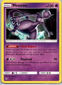 Pokemon TCG Mewtwo 75/214 Unbroken Bonds LP - Image 1