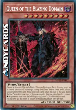 QUEEN OF THE BLAZING DOMAIN • Segreta Prismatica • MP25 EN147 • 1Ed • Yugioh! - Image 1