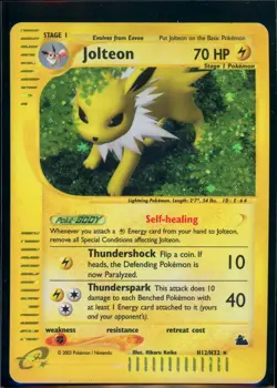 Pokemon SKYRIDGE - #H12/H32 Jolteon - Holo - ENG - SWIRL - Moderately Played - Image 1