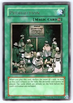 Prohibition PSV-039 Pharaoh's Servant Unlimited Yu-Gi-Oh LP - Image 1