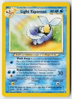 Pokemon Light Vaporeon - 52/105 - Uncommon Neo Destiny Unlimited LP - Image 1