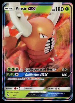 Pokemon Card Hidden Fates Pinsir GX 6/68 Rare GX Holo - Image 1
