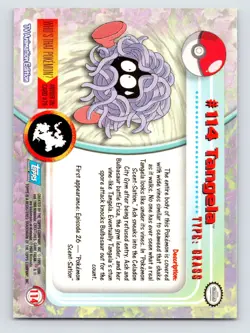 TANGELA #114 - Blue Logo - NON-HOLO - SERIES 2 - TOPPS POKEMON CARD - NM - Image 2