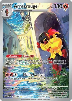Armarouge Holo Scarlet & Violet Base Pokemon Card 203/198 Illustration Rare - Image 1