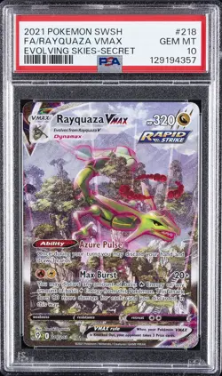 2021 POKEMON SWORD & SHIELD EVOLVING SKIES SECRET FULL ART/RAYQUAZA VMAX PSA 10 - Image 1